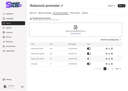 Agent knowledge feature